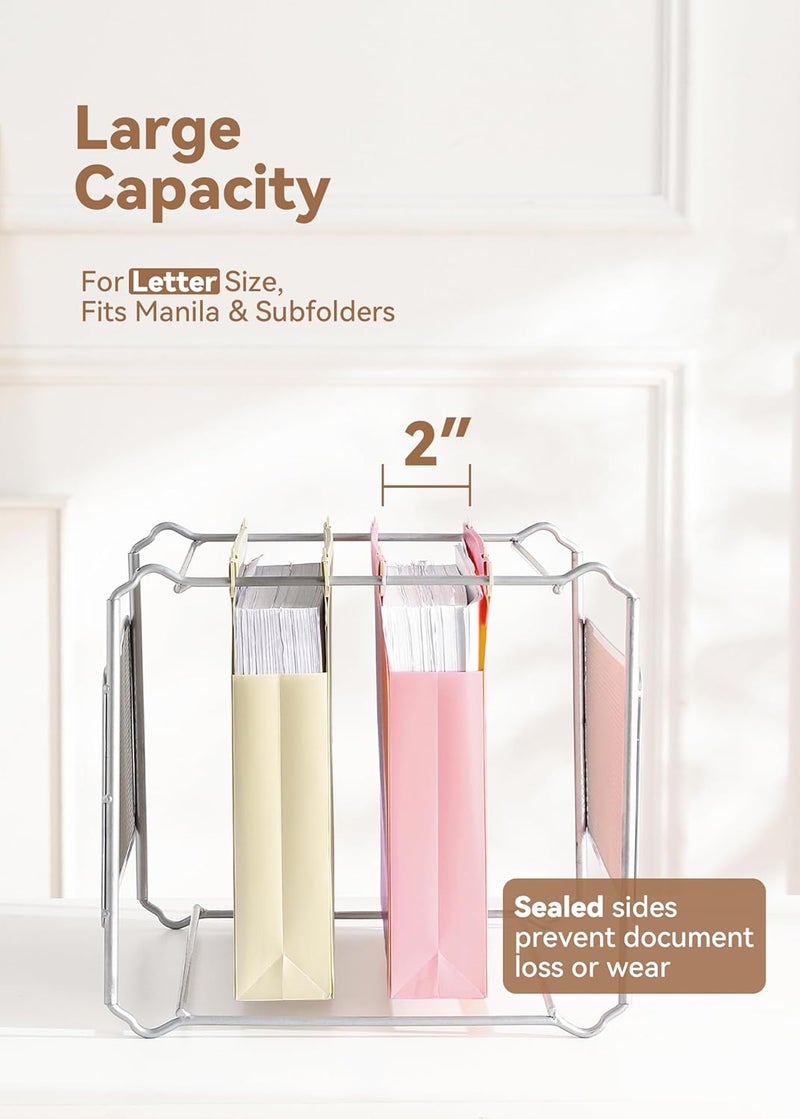 SortRax Plastic Extra Capacity Hanging File Folders, 2" Pastel Expanding Pocket, Heavy Duty for Filing Cabinet, Insertable 1/5-Cut Tabs, Letter Size - 12 Pack - Image 2